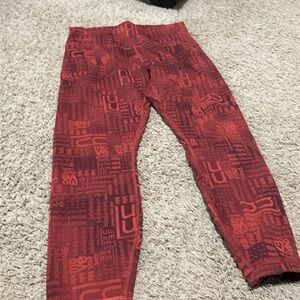 Lululemon print leggings red size 12